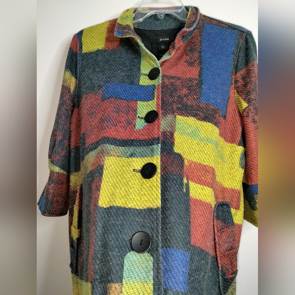 Ali Miles (Size L) Multicolored Patchwork Button … - image 6